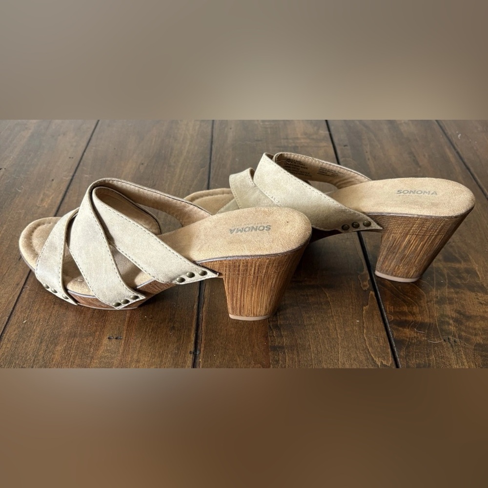 Sonoma Tan Mules Comfortable Slip-On Shoes